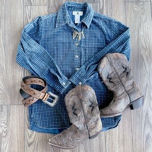 Vintage Cotton Ginny oversized shacket fuzzy waffle knit Medium shirt